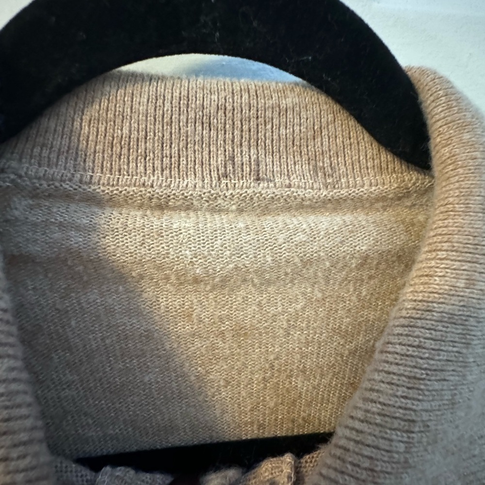 Vintage 70s Men's Long Sleeve Striped Neutral Polo Button Up Shirt Knit Preppy - Picture 8 of 11